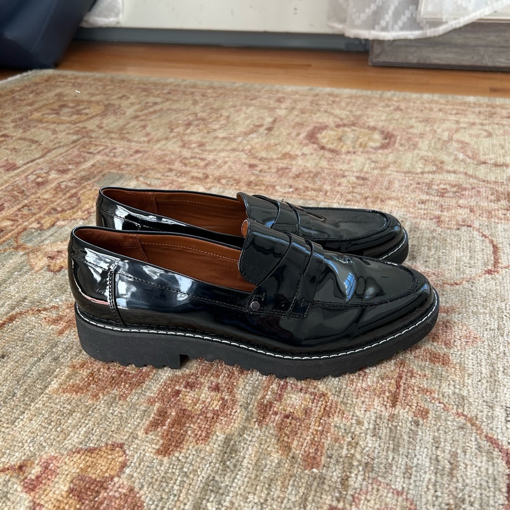 Franco Sarto patent leather loafers (never worn)
